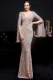 Autumn Occassional Pink Sequin V-Neck Mermaid Evening Dress