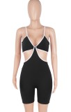 Summer Black Sexy Cut Out Strap Bodycon Rompers