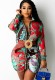 Autumn Enthic Print Africa Blouse Dress with Full Sleeves