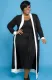 Autumn Plus Size Casual Black Tank Midi Dress with Matching Overalls
