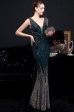 Summer Formalgreen sleeveless V-neck elegant Evening Dress