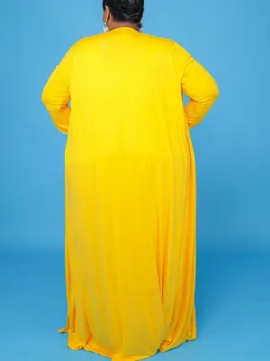 Autumn Plus Size Yellow 3 Piece Pants Set
