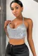 Summer Silver Sequin Halter Club Tops