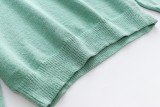 Autumn Solid Plain Button Up Knit Basic Top