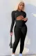 Autumn Black Cut Out Long Sleeve Sexy Basic Jumpsuit