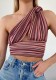 Summer Colorful Stripes Deep-V Multiway Crop Top