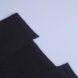 Summer Black Knit Slit Long Vest Dress