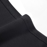 Summer Vintage Sleeveless Professional Midi Dress Black