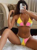 Summer Sexy Contrast Color Bikini Two Piece Swimsuit