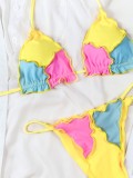 Summer Sexy Contrast Color Bikini Two Piece Swimsuit