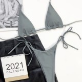 Summer Sexy Grey Two Piece Swimwear