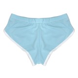 Summer LT-blue White edge Tight Fitting Sprots panties