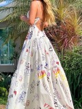 Summer Print Sleeveless Long Dress