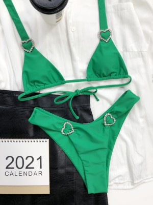 Summer Sexy Green Two Piece Swimwear