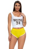 Summer Yellow White edge Tight Fitting Sprots panties