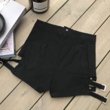 Summer Black Bandage tape Hollow out Shorts