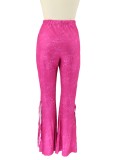 Autumn Rose High Waist Sexy Flare Trousers