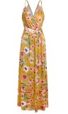 Summer Elegant Floral Strap Long Evening Dress