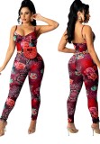 Summer Party Sexy Floral Strap Bodycon Jumpsuit