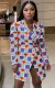 Autumn Africa Print Long Sleeve Blazer Dress