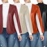 Autumn Slit Sleeves Formal Leather Jacket