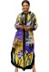 Autumn African Print Side Slit Long Blouse Dress