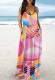 Summer Multicolor Print Sexy Straps Maxi Dress