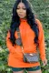 Autumn Causal Orange Long Sleeve Hoddie