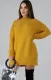 Winter Yellow Round-Neck Long Sleeve Long Sweater