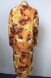 Autumn Causal Plus Size Print Long Shirt Dress