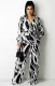 Fall Casual Print Black Elegant Long Sleeve Jumpsuit
