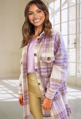 Fall Casual Plaid Print Long Blouse