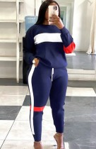 Fall Casual Color Block Top and Pants Sweatsuit