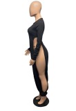 Fall Party Sexy Slit Bottom Dancer Jumpsuit