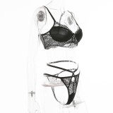 Summer Sexy Black Lace Bra and Panty Lingerie Set