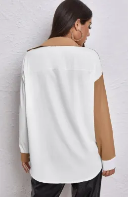 Autumn Trendy Patchwork Long Sleeve Blouse