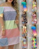 Summer Print Off Shoulder Midi Dress