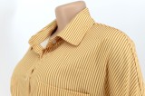 Autumn Casual Kahaki Turn Down Collar Button-Open Long Shirt Dress