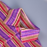Autumn Casual Stripes Knit Purple Blouse Dress