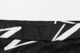 Autumn Letter Print Black Casual Shirt and Pants 2pc Set