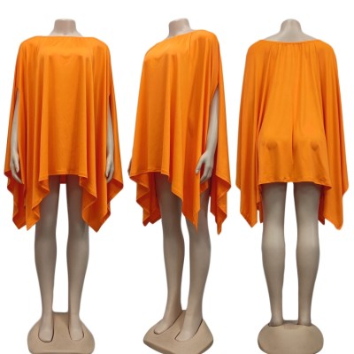 Fall Stylish Orange Off Shoulder Loose Oversize Casual Dress