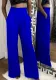 Autumn Formal Blue High Waist Wide Leg Trousers