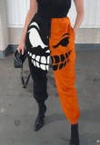 Halloween Print Contrast Color Sweatpants