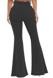 Autumn Black High Waist Bell Bottom Jeans