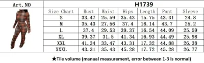 Fall Fashion Check Design Long Sleeve Top And Pant Matching Set