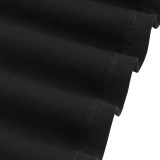 Fall Elegant Black V-Neck Puff Sleeve Slim Pencil Dress