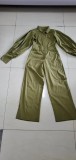 Fall Fashion Green Turn Down Collar Wide Long Sleeves Loose Jumpsuit