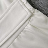 Fall Elegant White off shoulder Irregular Career Blazer Pants Set