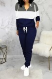 Winter Sportswear Contrast Zip Up Hoodie Tracksuit