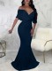 Autumn Blue Sweetheart Mermaid Evening Dress